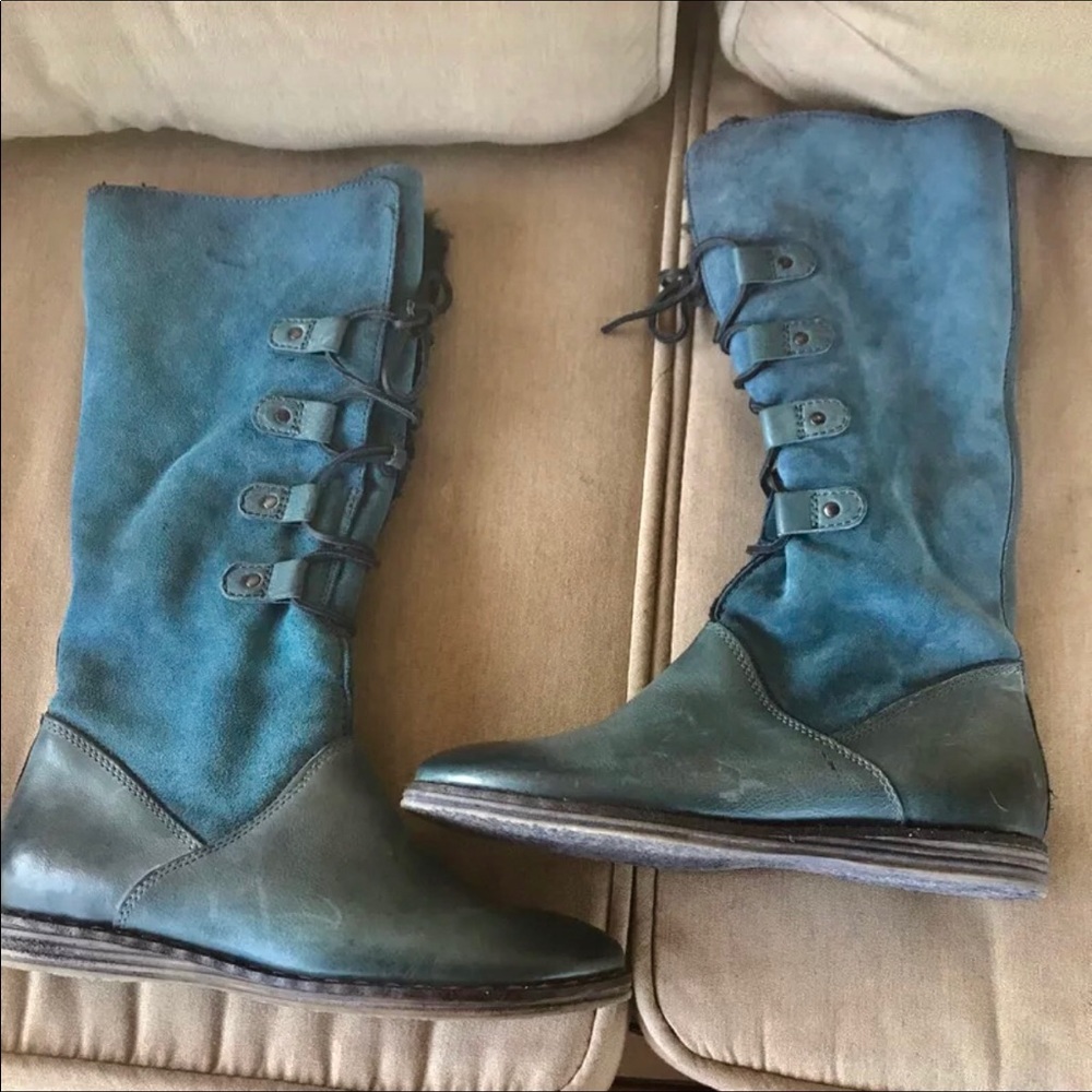 Venezia blue leather boots - Picture 2 of 6